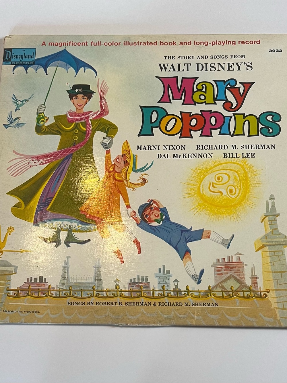 Vintage Disney 1964 Mary Poppins Record with Attached Storybook #3922